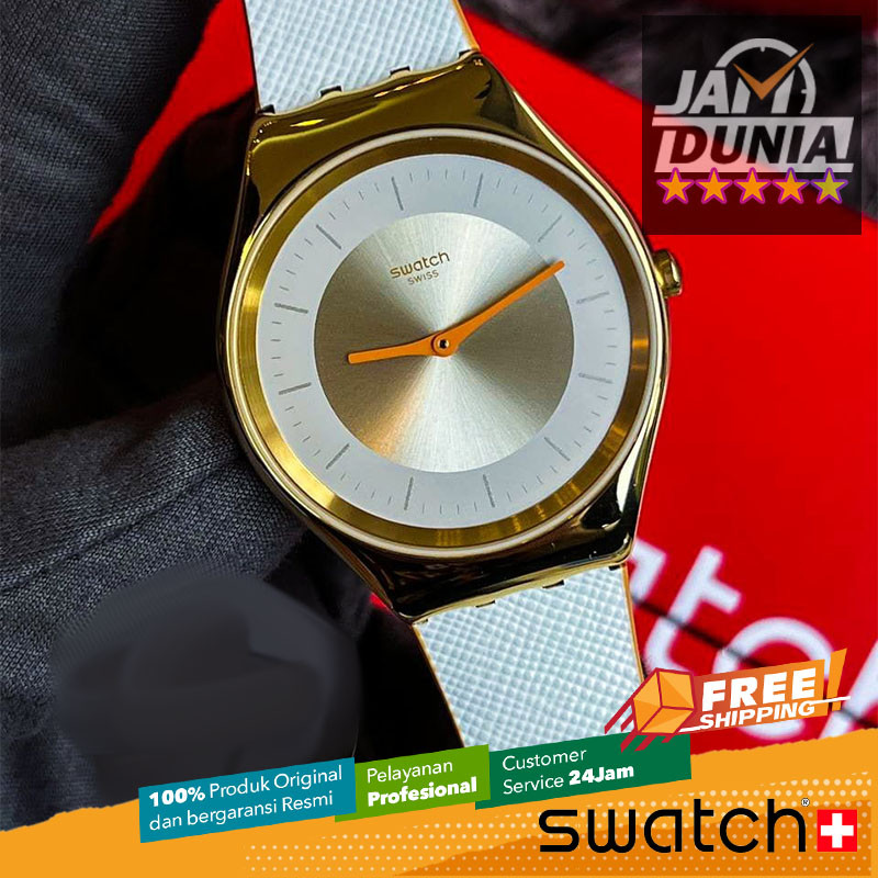 JAM TANGAN WANITA SWATCH ORIGINAL KULIT WHITE SWATCH SYXG128 SWATCH SYXG 128 JAM WANITA NG SKIN SWAT