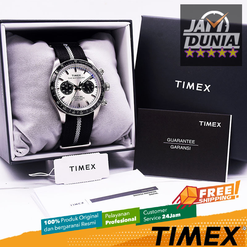 JAM TANGAN PRIA TIMEX ORIGINAL JAM TIMEX WATERBURY HERITAGE CHRONOGRAPH TW2Y35500 TIMEX PRIA TW2Y 35