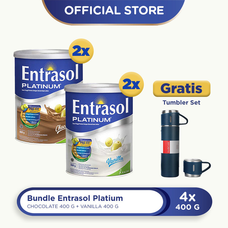 

Bundle 4 Pack Entrasol Platinum 400gr Mix Variants Free Tumbler Set