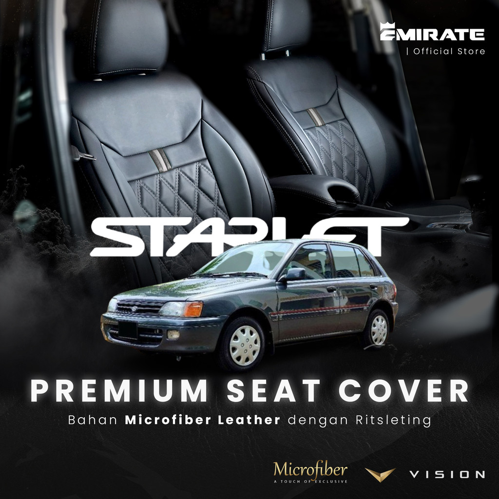 Sarung Jok Mobil Toyota Starlet Semi Kulit / Cover Jok Mobil Toyota Starlet Tahan Air dan Debu Bahan