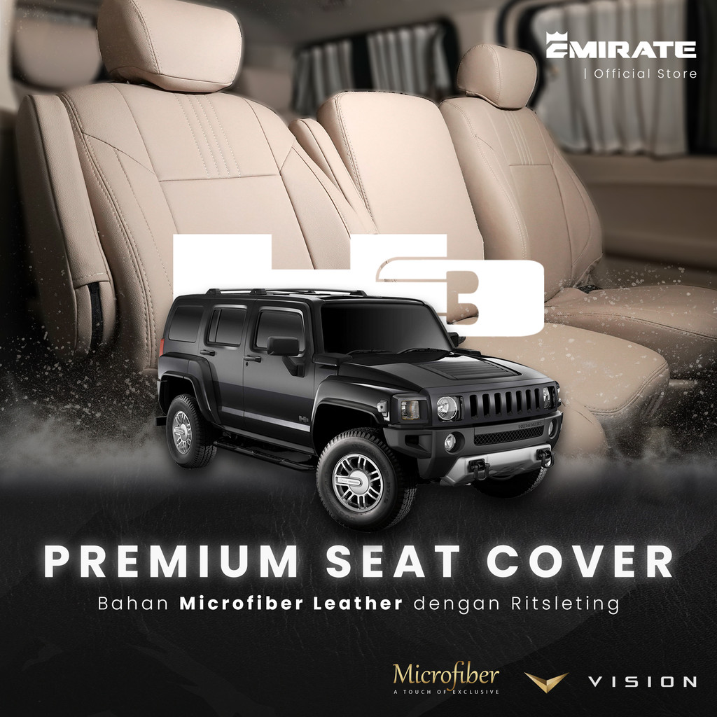 Sarung Jok Mobil Hummer H3 Semi Kulit / Cover Jok Mobil Hummer H3 Tahan Air dan Debu Bahan Microfibe