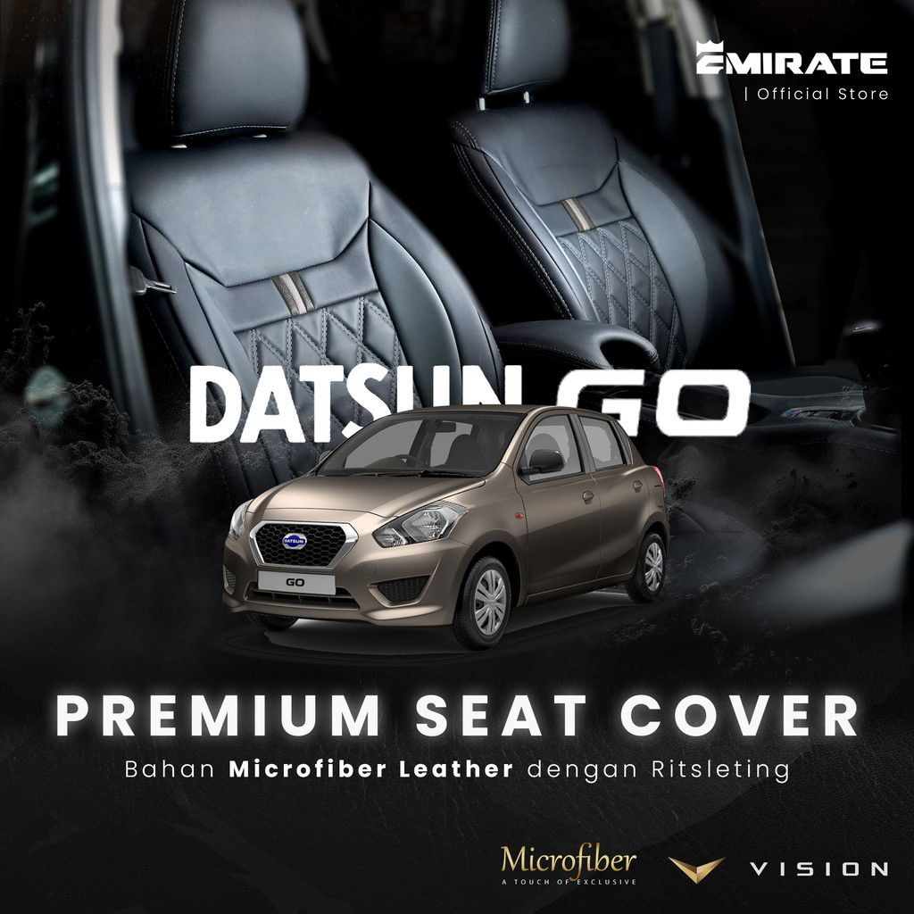 Sarung Jok Mobil Datsun Go Semi Kulit / Cover Jok Mobil Datsun Go Tahan Air dan Debu Bahan Microfibe