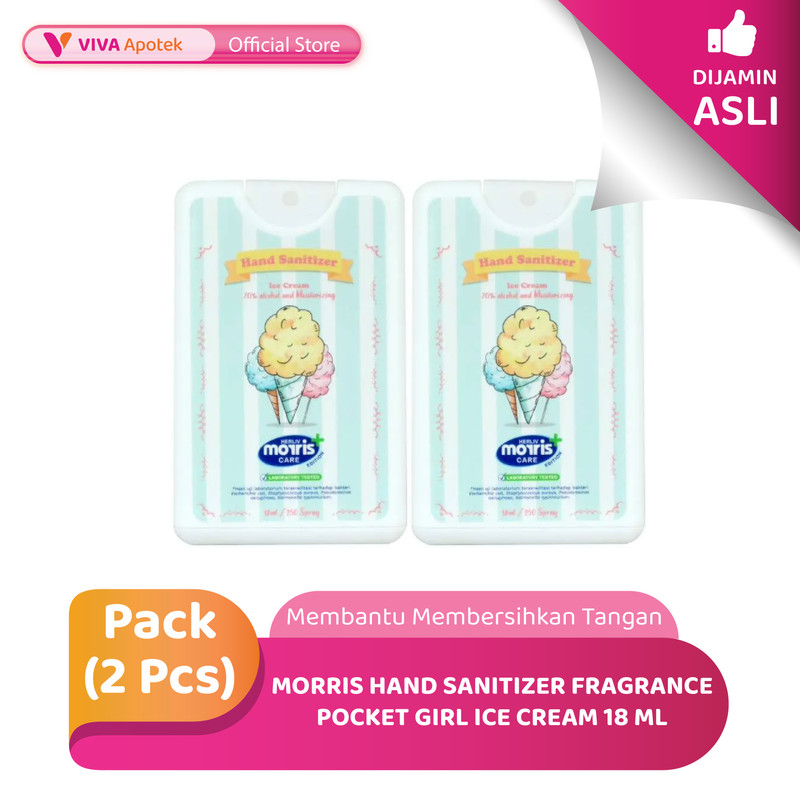 [PAKET HEMAT] Morris Hand Sanitizer Fragrance Pocket Girl Ice Cream 18 ml (Pack - 2 Pcs)