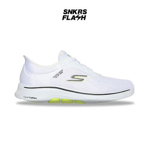 SKECHERS Go Walk 7 White Black Lime Sepatu Casual Pria - 216550WBKL - Size 42.5