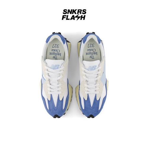 NEW BALANCE 327 White Blue Sepatu Sneakers Unisex - U327WPKA - Size 41.5
