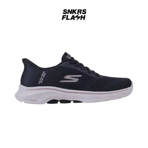 SKECHERS Go Walk 7 Black White Sepatu Casual Wanita - 125253BKRG - Size 37.5