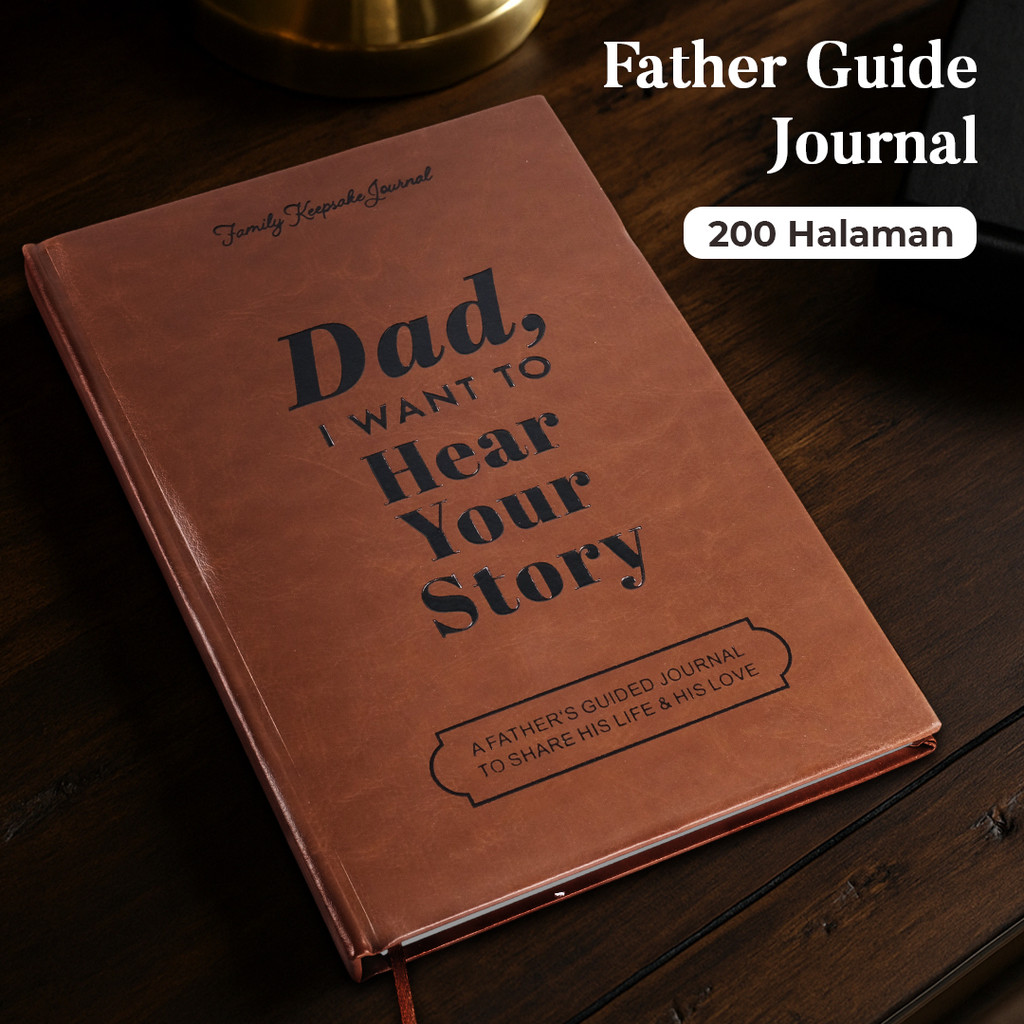 

BOKME Buku Jurnal Leather Journal Personalized Father Guided Notebook - BK3