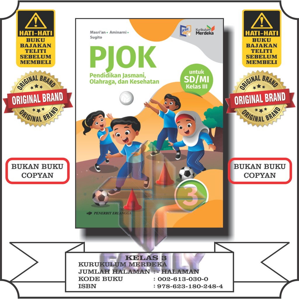 Pjok kelas 3 SD/MI Kurikulum Merdeka Erlangga Original