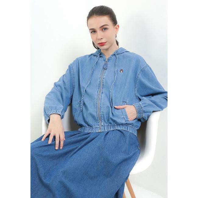 Hush Puppies Hoodie Wanita Flechu Blue