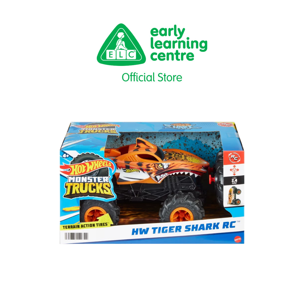 Hot Wheels Monster Truck Remote Control 1 : 24 Tiger Shark - Mainan Mobil Remote Kontrol Anak Laki -