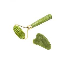 Pemijat Wajah MINISO Jade Massage Set Roller & Scraping Plate Massage Wajah Totok Wajah Alat Pijat W