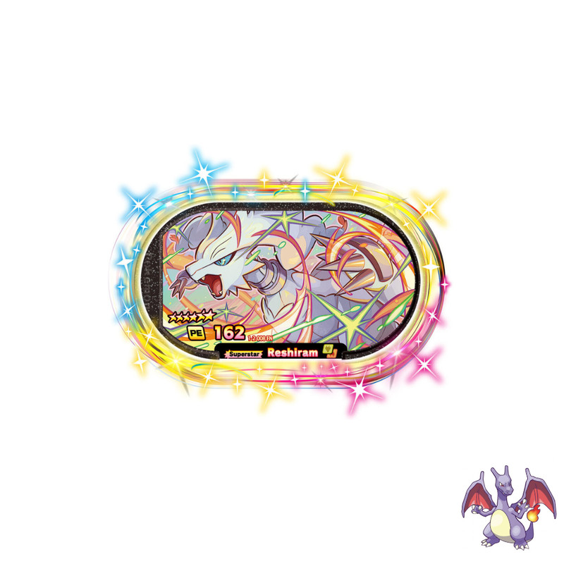 Pokemon Mezastar Tag Reshiram Superstar  6★ -  Fire/Api - Mezatag Original Arcade Collectible