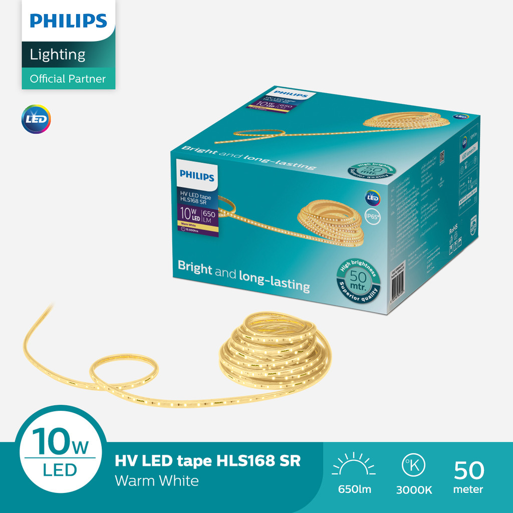 Philips Lampu LED Light Strip HLS168 10W/M 50M 30K - Warm White