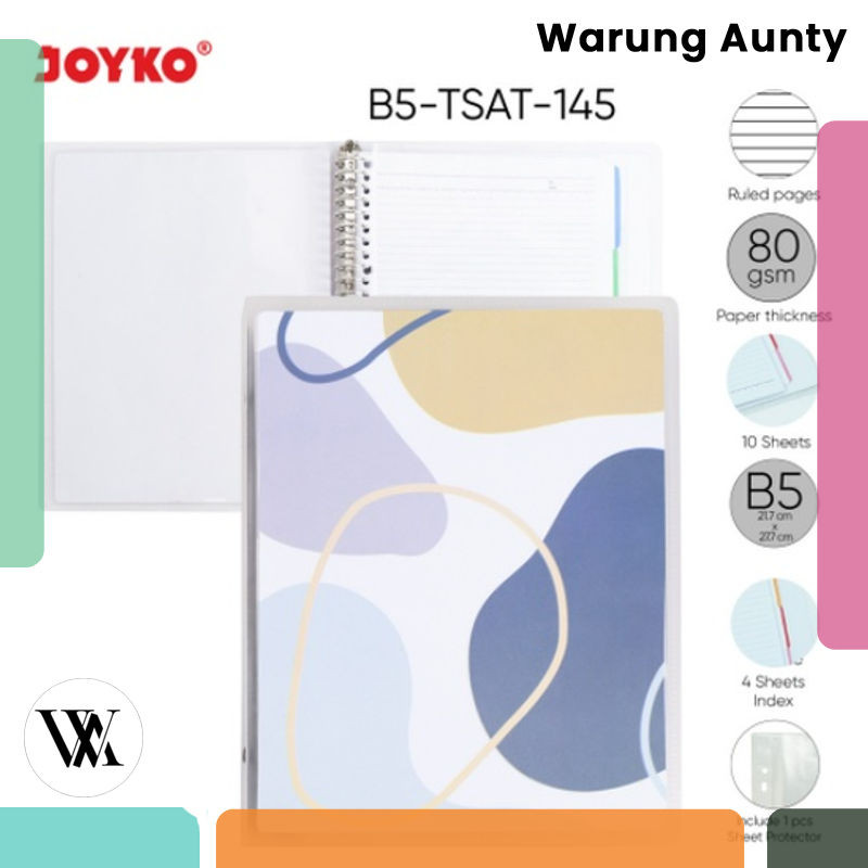 

BINDER NOTE JOYKO B5 LOOSE LEAF PASTEL COLOUR B5-TSAT-145 NOTEBOOK MURAH TEBAL GROSIR WARNA WARNI Warung Aunty Murah Bandung