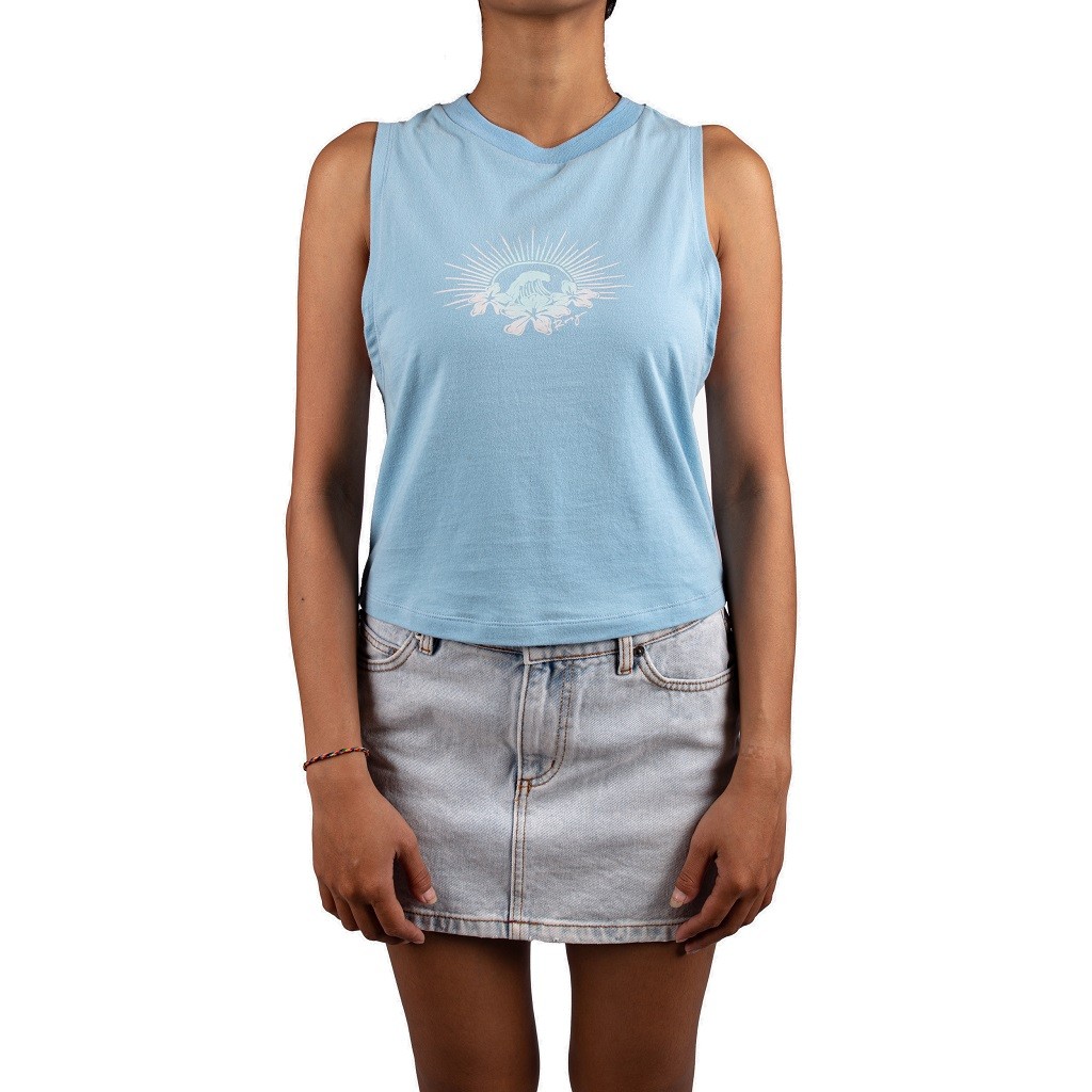 Roxy Womens Chaser Muscle Sky Blue T-Shirt