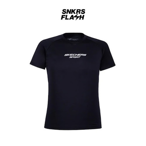 SKECHERS Women Running T Shirt Black Kaos Lengan Pendek Wanita - X5P6WT3BC