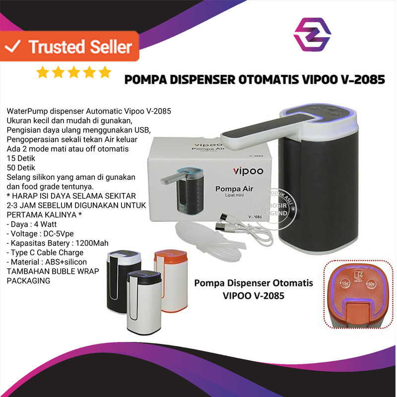 Pompa Galon Lipat Vipoo V-2085 Pompa Usb Pompa Elektrik Vipoo Praktis