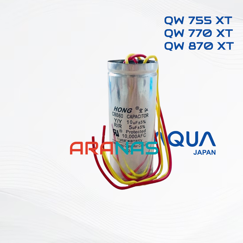 10+5 uF KAPASITOR AQUA JAPAN 7 Kg QW755XT QW770XT QW870XT Capacitor Starter Mesin Cuci 2 Tabung QW 7