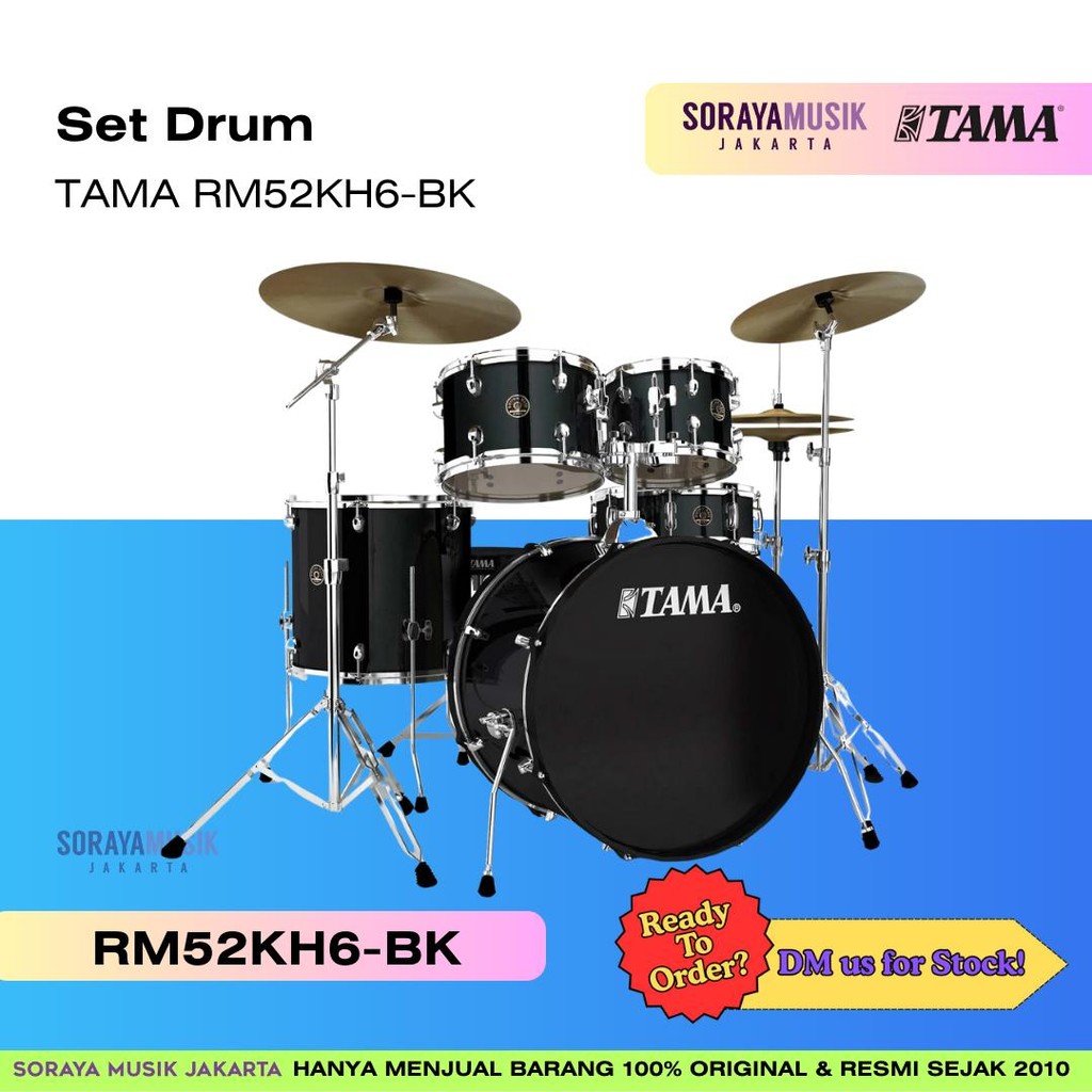 TAMA RM52KH6-BK Rhythm Mate 5-Piece Drum Set w/Hardware, Black
