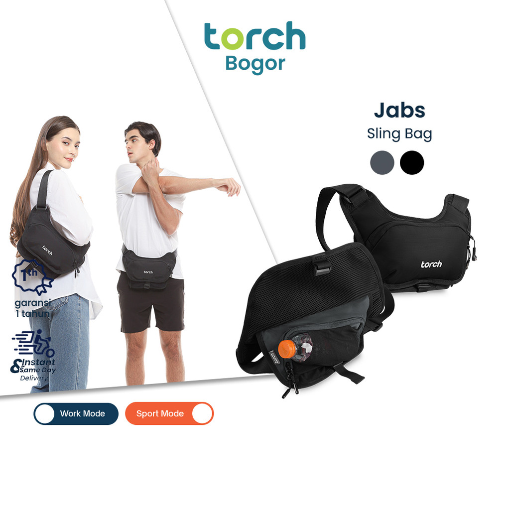 TORCH Jabs Sling Bag Running Tas Selempang Aktivitas Olahraga Ringan Kerja Pria Wanita