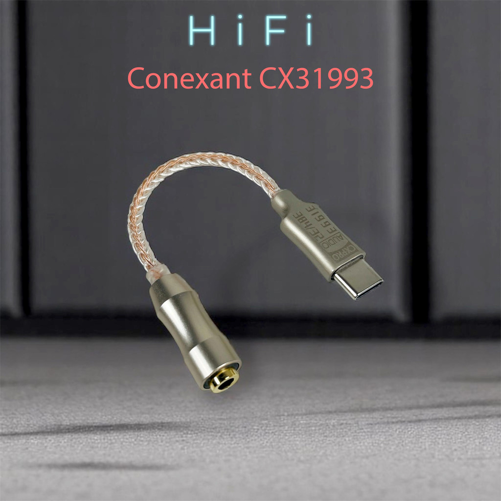 ALAC Kabel USB Type C ke 3.5mm Adaptor HiFi DAC Conexant CX31993 Chip - CX-PRO