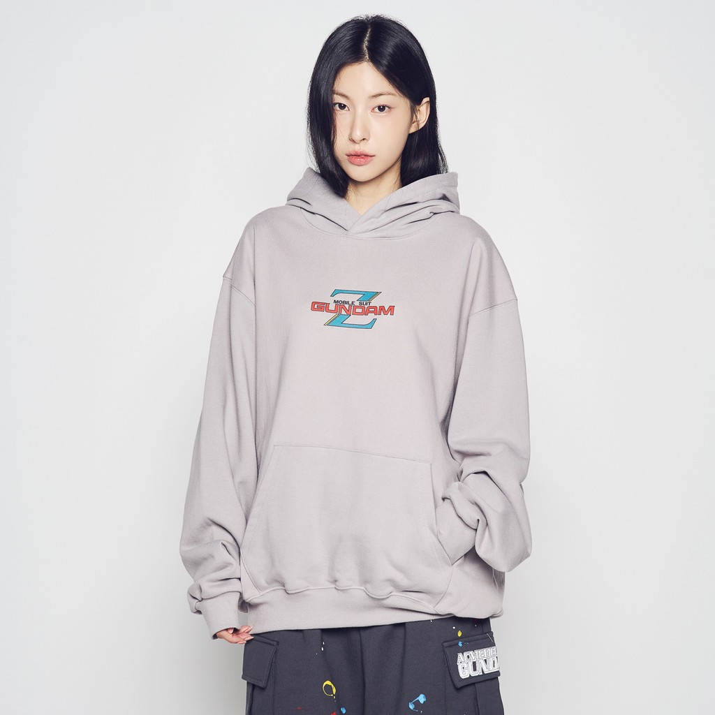 ADLV Mobile Suit Z Gundam Mobile Suit Hoodie Light Gray - Hoodie Oversized Fit Unisex Acme De La Vie