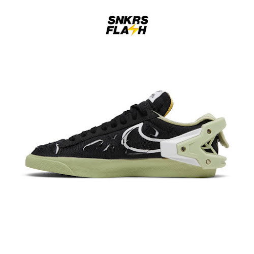 NIKE Blazer Low Acronym Black Olive Aura Sepatu Sneakers Wanita - DO9373001 - Size 36
