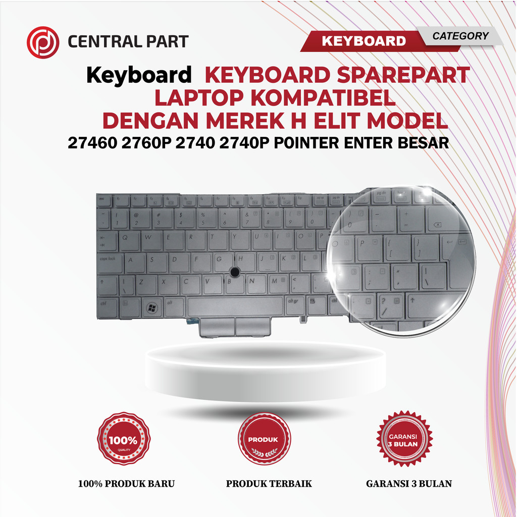 KEYBOARD HP ELITEBOOK 27460 2760P 2740 2740P POINTER ENTER BESAR / PRODUK BARU
