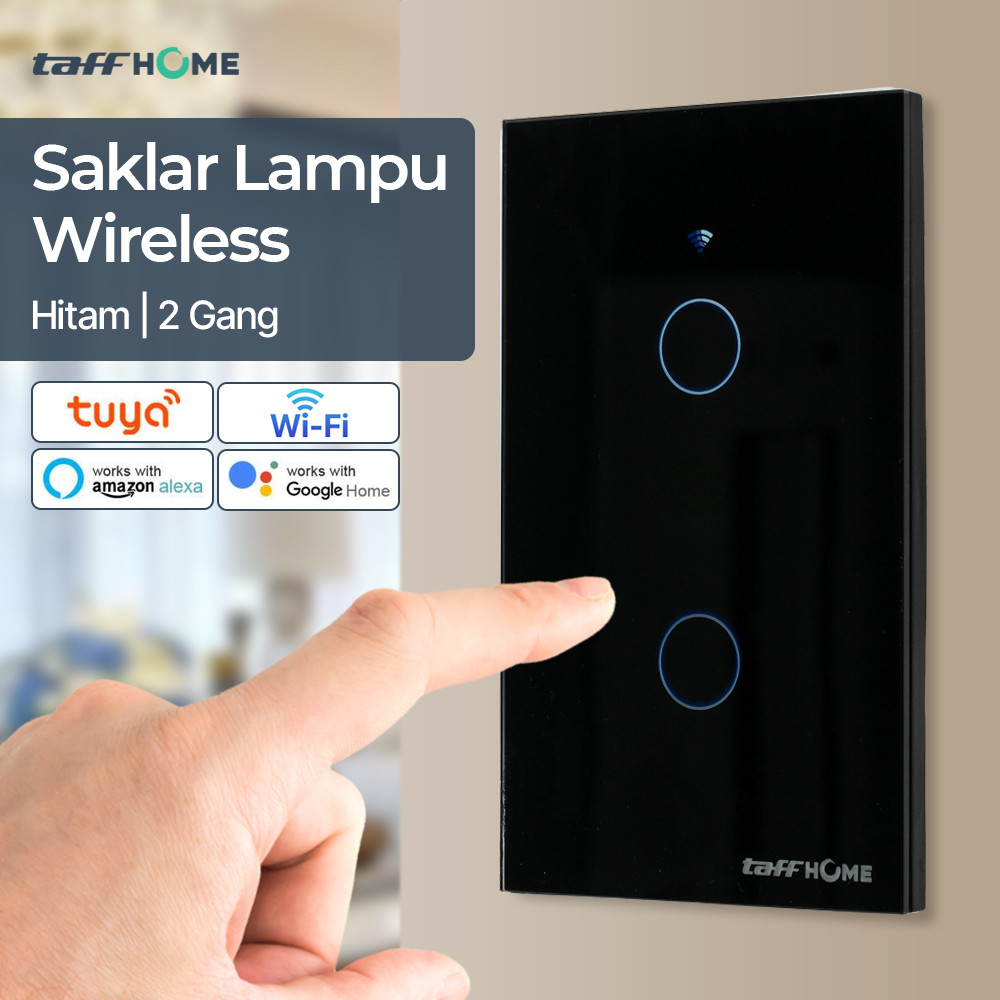 Saklar Lampu Pintar WiFi, Smart Switch Sentuh Alexa Google Home, Timer & Remote RF