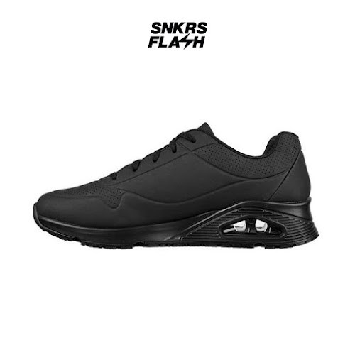 SKECHERS WORK Uno Sr Black Sepatu Casual Pria  - 200054BLK - Size 41