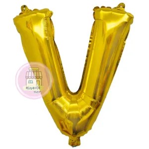 Balon Huruf Emas V