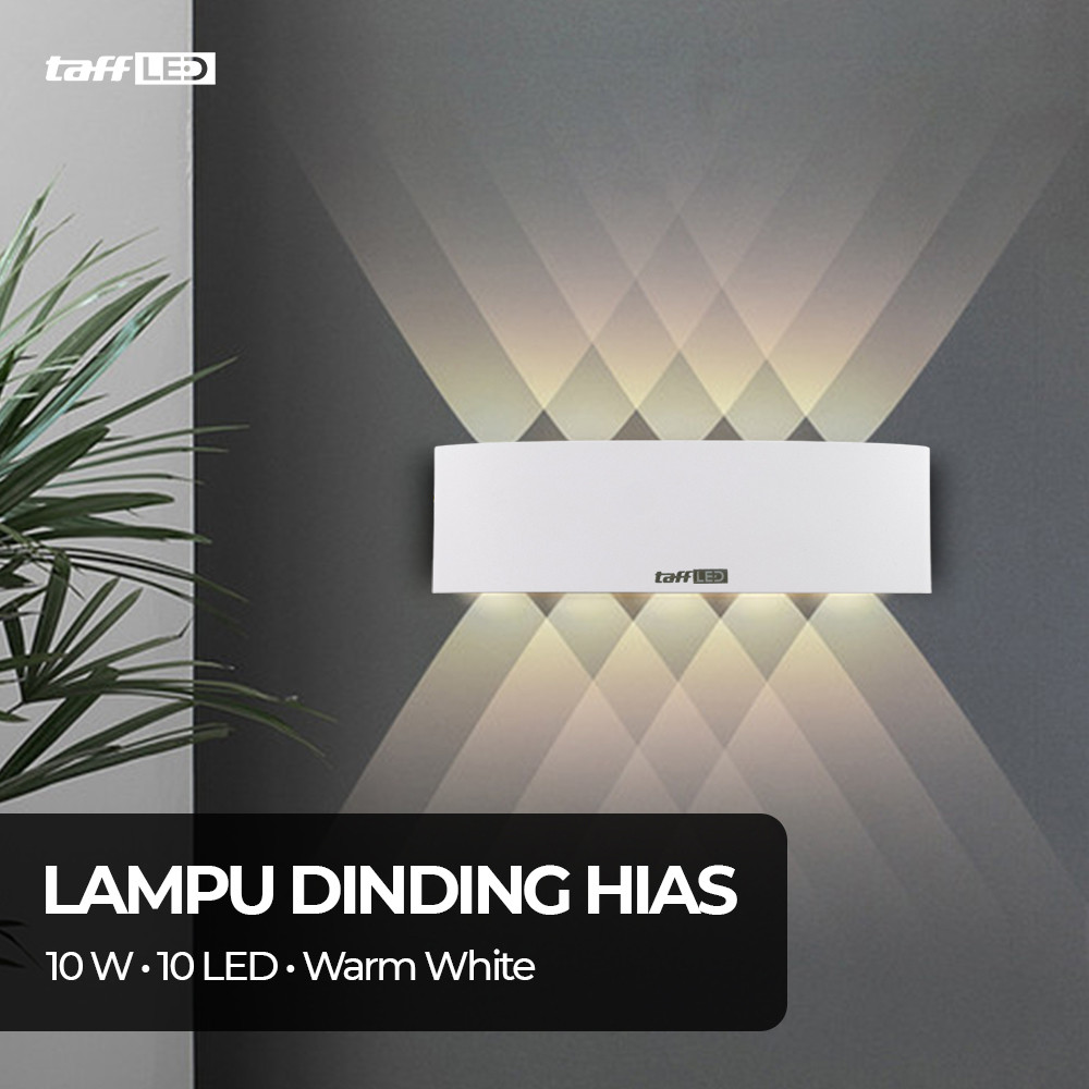 Lampu Dinding Hias Indoor Plastic Body 10w 10 Led Warm White 10t White