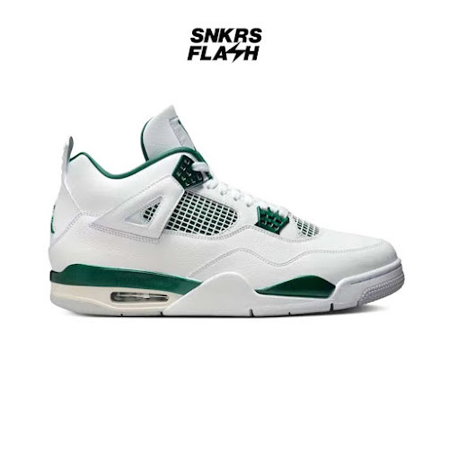 NIKE Air Jordan 4 Retro White Oxidized Green Sepatu Sneakers Pria - Fq8138103 - Size 44.5