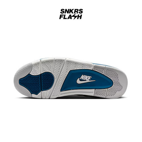 NIKE Air Jordan 4 Retro White Military Blue Sepatu Sneakers Pria - Fv5029141 - Size 45.5