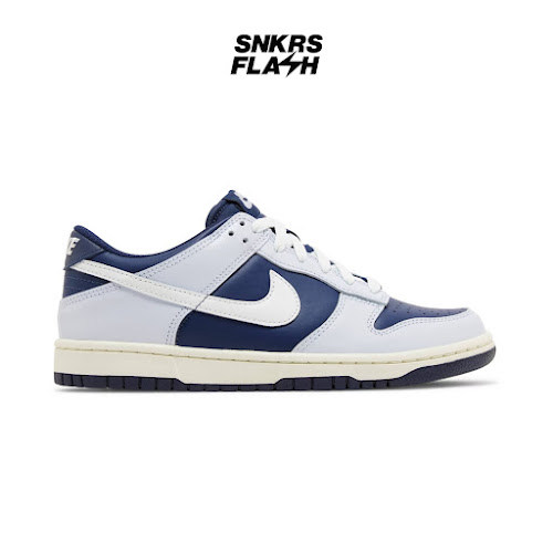 NIKE Dunk Low Football Grey Midnight Navy (Gs) Sepatu Sneakers Unisex - Fb9109002 - Size 37.5
