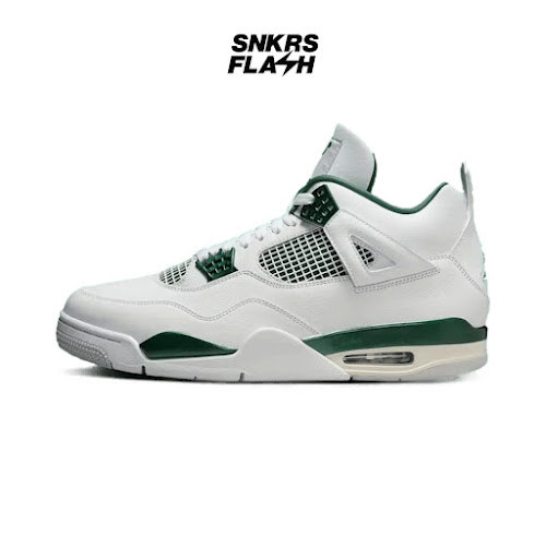 NIKE Air Jordan 4 Retro White Oxidized Green Sepatu Sneakers Pria - Fq8138103 - Size 44.5