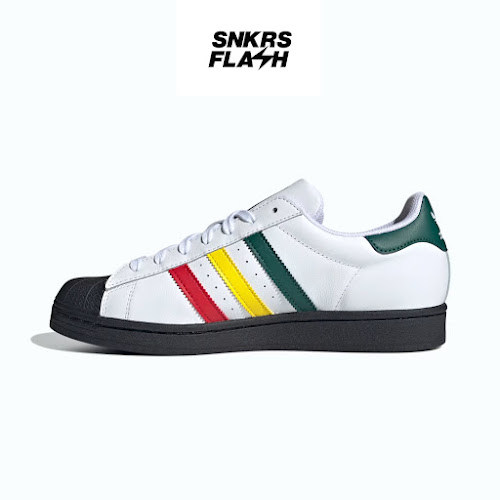 ADIDAS Superstar Rasta White Sepatu Sneakers Pria - Ih3120 - Size 43.3