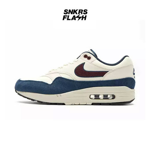 NIKE Air Max 1 Coconut Milk Burgundy Crush Navy Sepatu Sneakers Pria - Fn6952103 - Size 44
