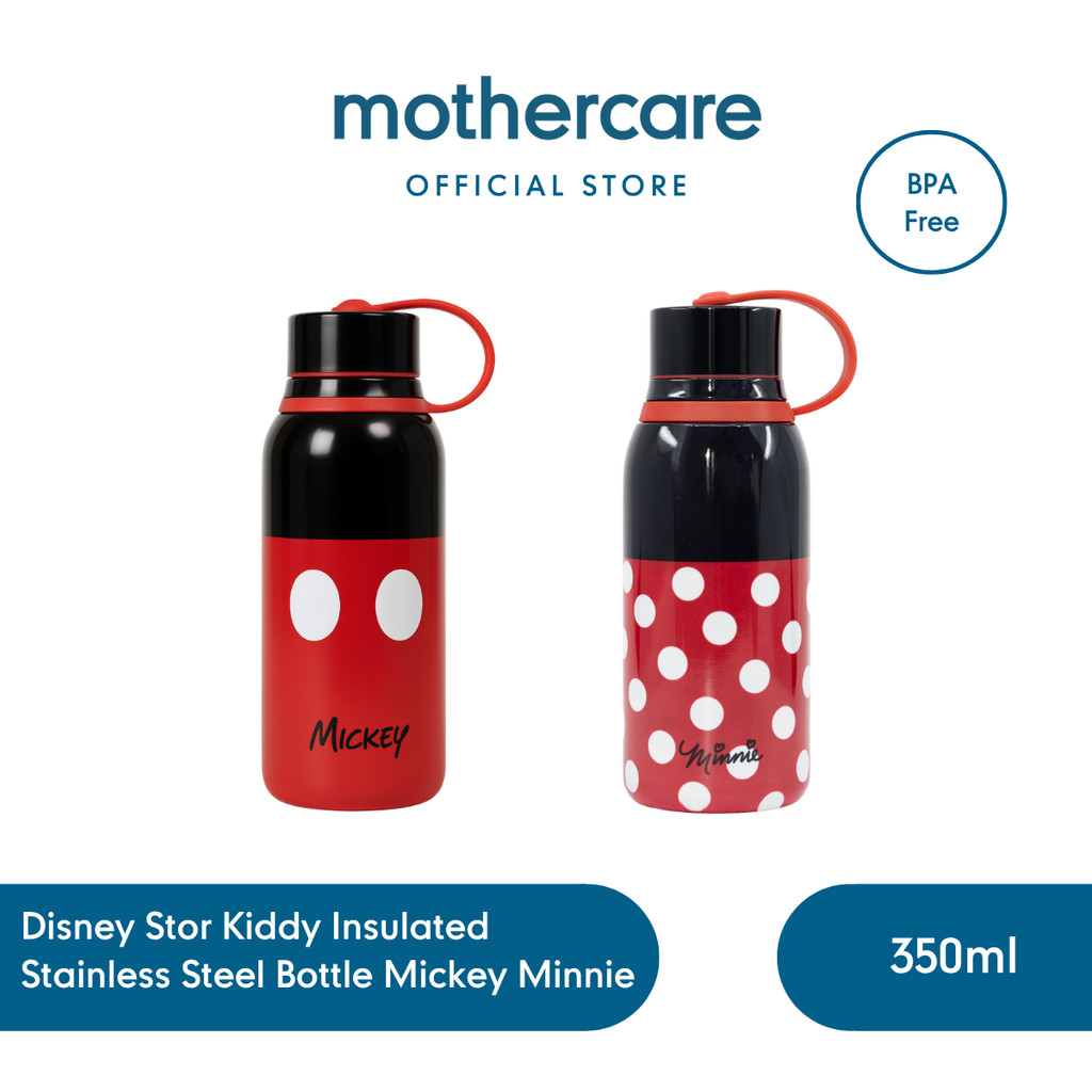 Disney Stor Kiddy Insulated Stainless Steel Bottle Mickey Minnie 330ml - Botol Minum Anak Tahan Suhu