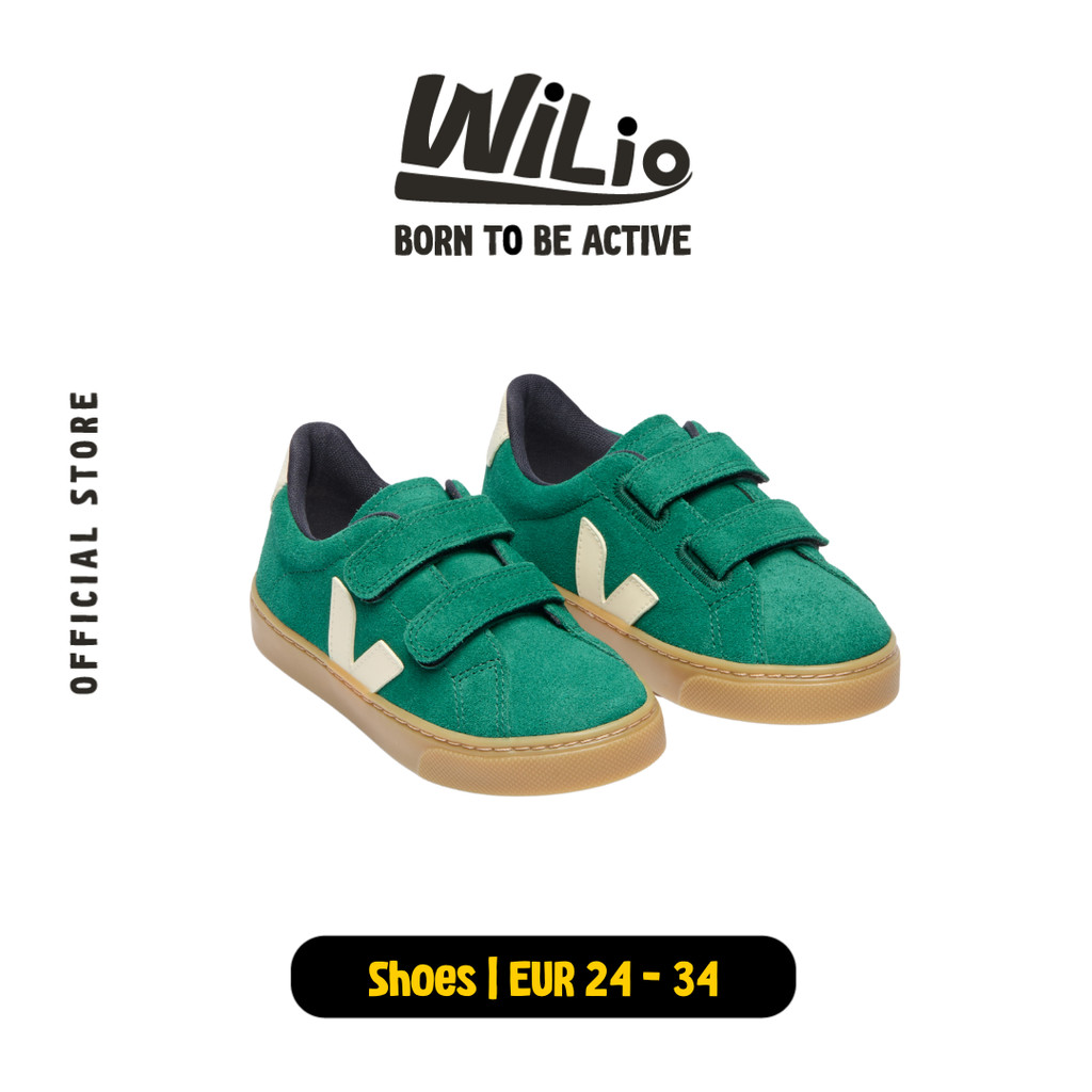 VEJA Small Esplar Suede SV0320975C - Sepatu Anak (Hijau)