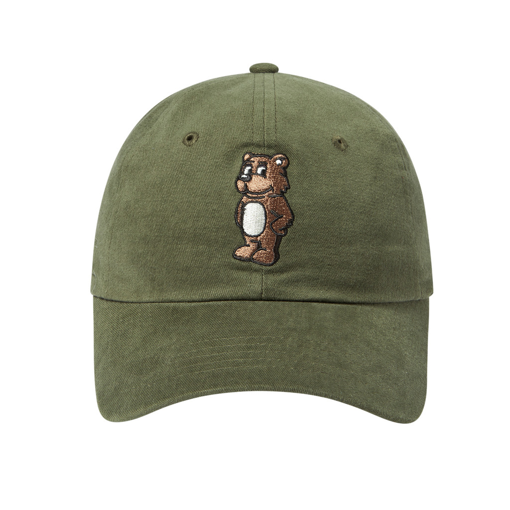 [ADLV] Bear Character Ball Cap Khaki - Topi Standard Fit Unisex Acme de da vie