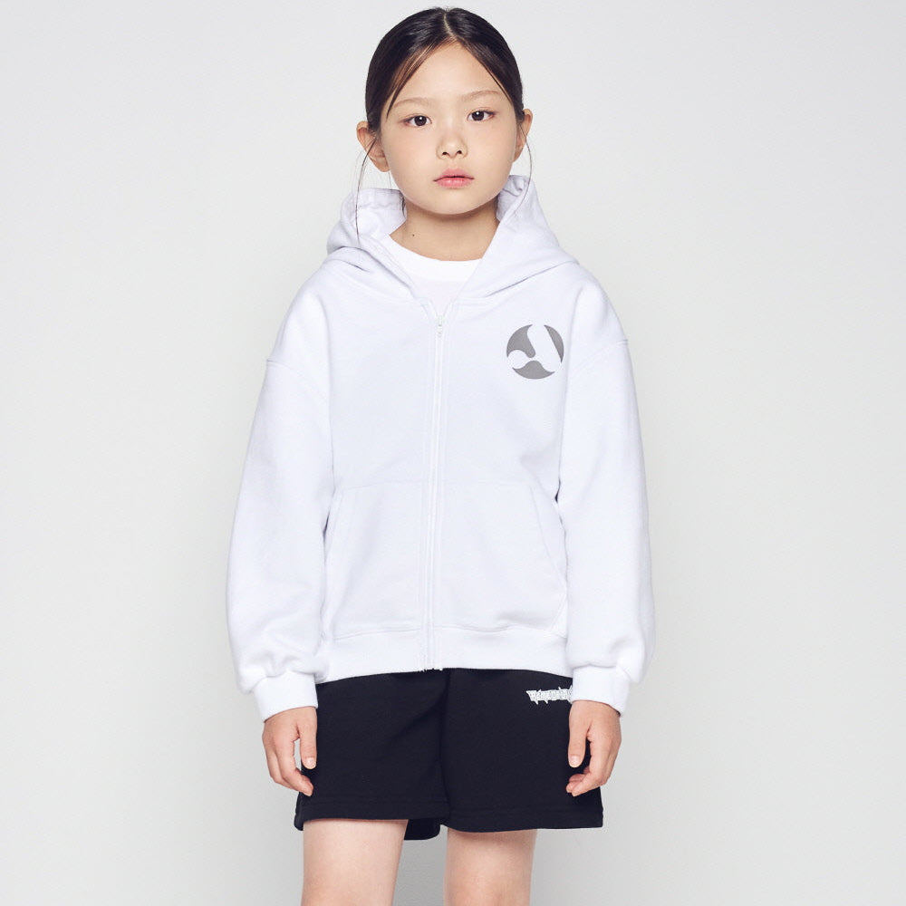 [ADLV] Kids A Symbol Circle Hoodie Zip Up White - Hoodie Oversized Fit Unisex Acme de da vie