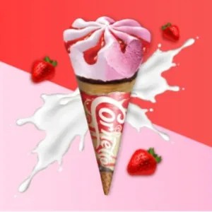 Walls Ice Cream Cornetto Straw Vanilla 80ml