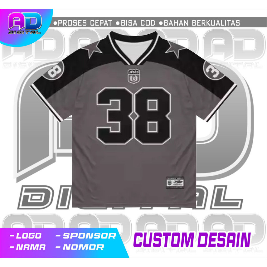 Jersey Futsal Custom Cotton Combed Full Printing Premium – Baju Kaos Lengan Panjang Desain Desain Be