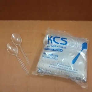 Sendok Makan Plastik Bening KCS 100biji