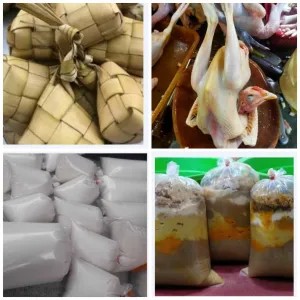 PAKET OPOR 1 EKOR AYAM KAMPUNG,10 PC KETUPAT MATANG,SANTAN MURNI,BUMBU OPOR