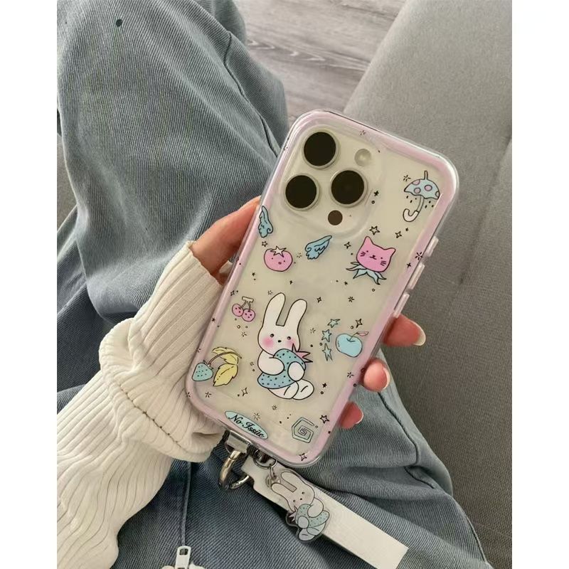 2 In 1 Luar Negeri Kelinci Bingkai Warna Case Hp Realme Realme Note 70 C75X 60X Case