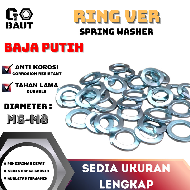 Ring Per / Ring Veer Putih M6-M8