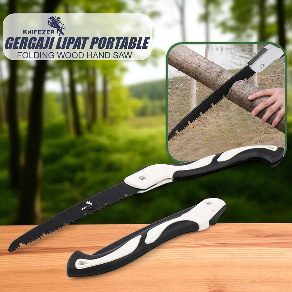 PROMO KNIFEZER Gergaji Kayu Lipat Wood Pruning Hand Saw High Hardness - LA146 Kualitas Terbaik