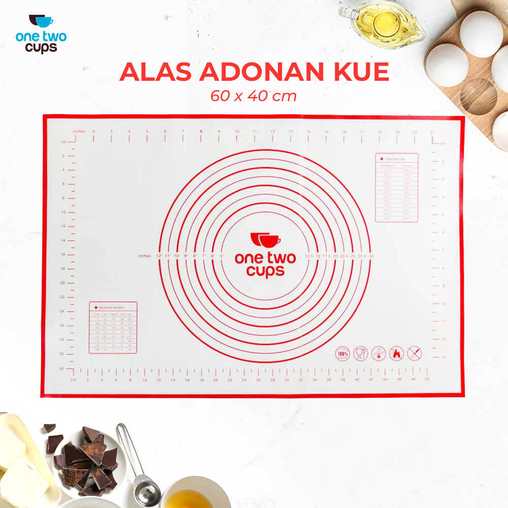 Alas Adonan Kue Pizza Martabak Silicone Mat 60x40cm Merah